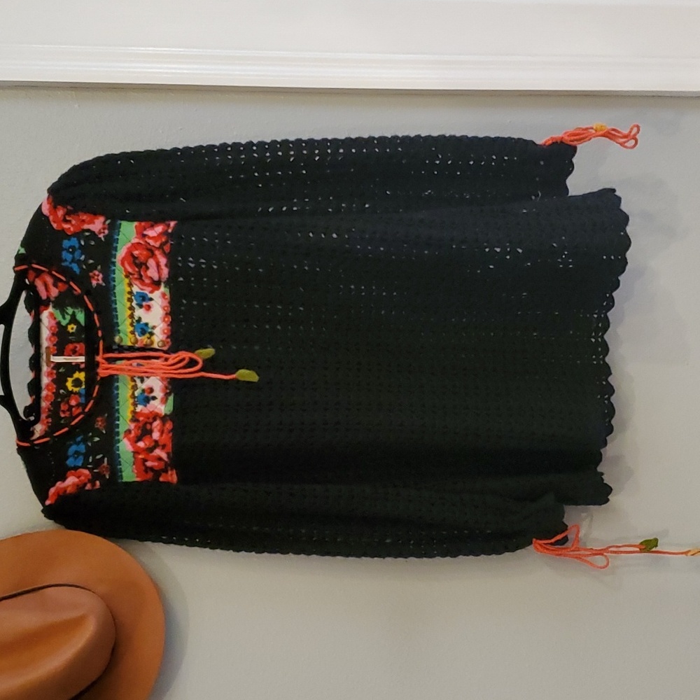 Free People crochet Quilted sweater, size M